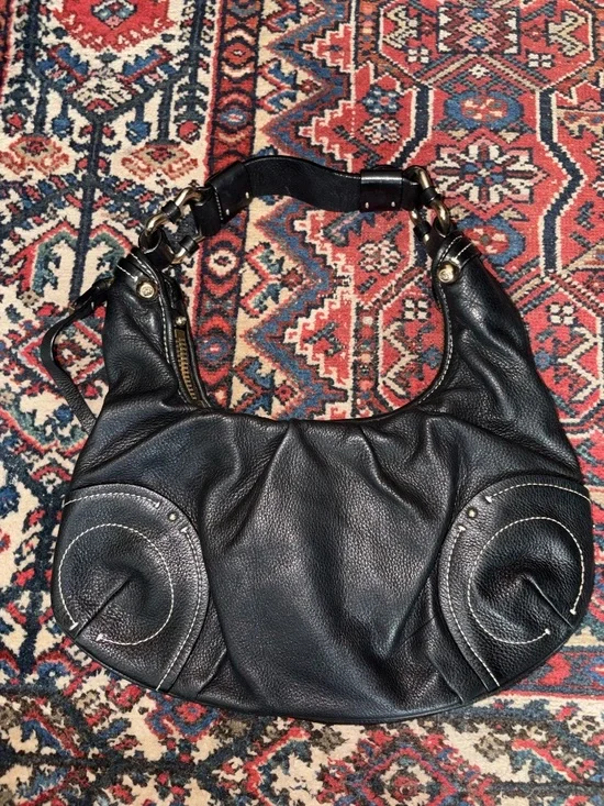 Vintage Juicy Couture Black Leather Hobo Bag - Picture 2 of 4